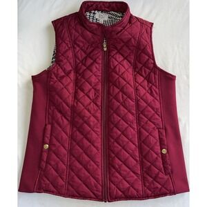 Kim Rogers‎ Women's Size Small Quilted RED Plaid Rib Vest